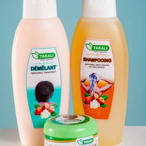 KIT soin cheveux DEMELANT-SHAMPOOING-POMMADE DE CHEVEUX Takali